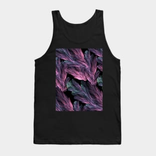 Magical leaf pattern, Halloween, aesthetic, autumn, black background pattern Tank Top